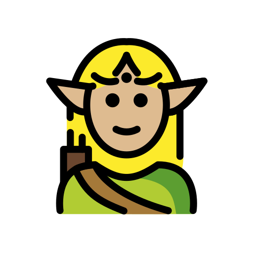Ельф: світлий тон шкіри для OpenMoji 16.0