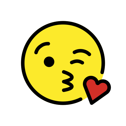 Foukání polibku na obličej pro OpenMoji 16.0