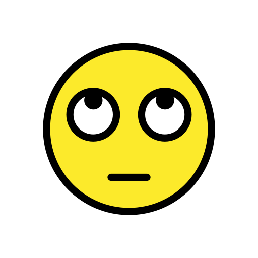 Gözlerini deviren yüz için OpenMoji 16.0