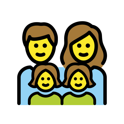 Família: Homem, Mulher, Menina, Menina para OpenMoji 16.0