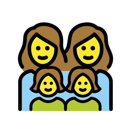 Família: Mulher, Mulher, Menina, Menina para OpenMoji 16.0