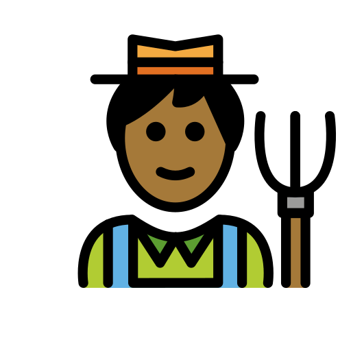 Agricultor: Pele Morena Escura para OpenMoji 16.0