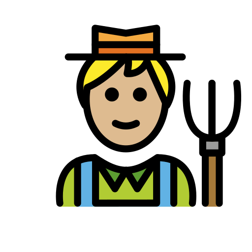 Agricultor: Pele Morena Clara para OpenMoji 16.0