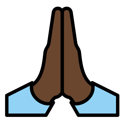 Складені руки: дуже темний тон шкіри для OpenMoji 16.0