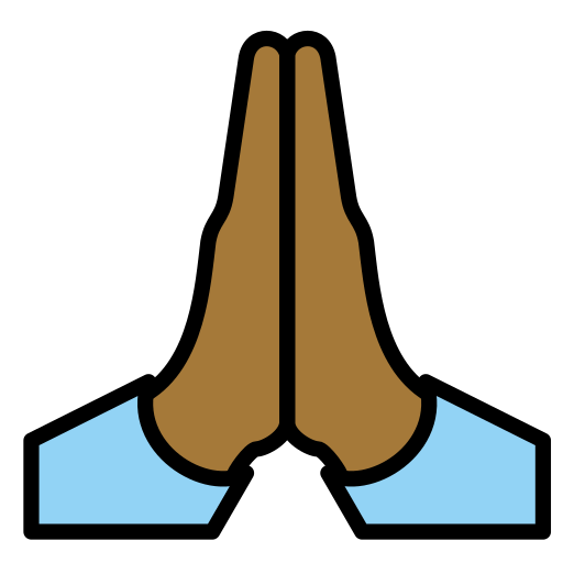 Mãos Juntas: Pele Morena Escura para OpenMoji 16.0