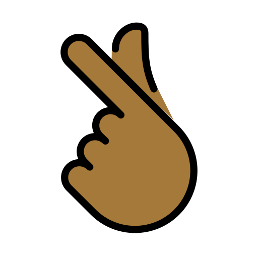 Mão Com O Dedo Indicador E O Polegar Cruzados: Pele Morena Escura para OpenMoji 16.0