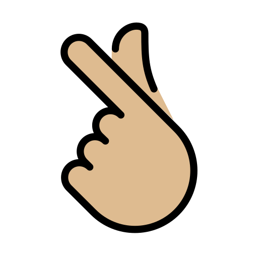 Hand with Index Finger and Thumb Crossed: Medium-Light Skin Tone for OpenMoji 16.0