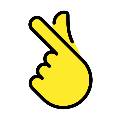 Hand with Index Finger and Thumb Crossed for OpenMoji 16.0