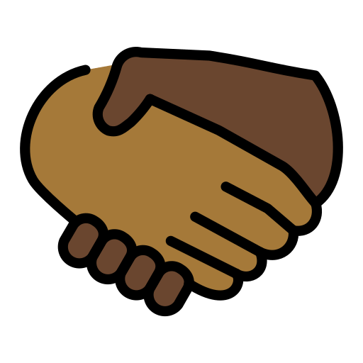 Aperto de mão: Tom de Pele Média-escura, Tom de Pele Escura para OpenMoji 16.0