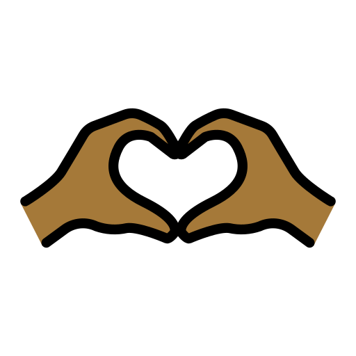 Mãos Em Coração: Pele Morena Escura para OpenMoji 16.0