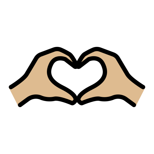 Mãos Em Coração: Pele Morena Clara para OpenMoji 16.0