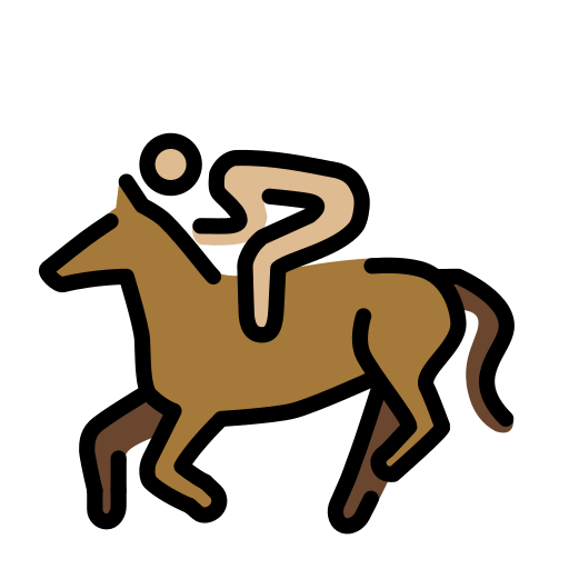 Corrida De Cavalos: Pele Morena Clara para OpenMoji 16.0