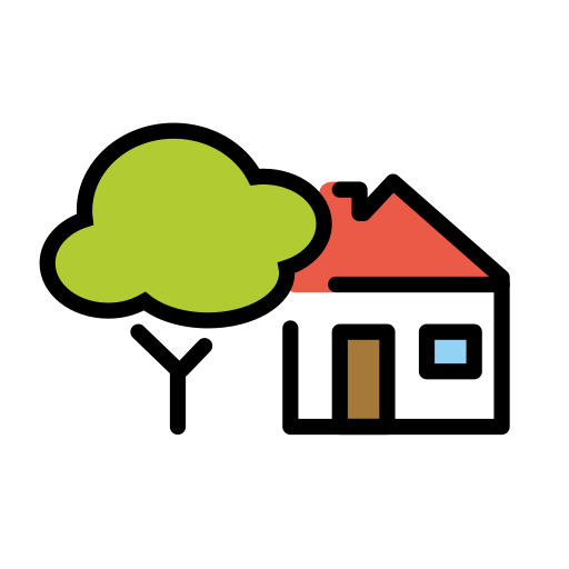 Rumah dengan taman untuk OpenMoji 16.0