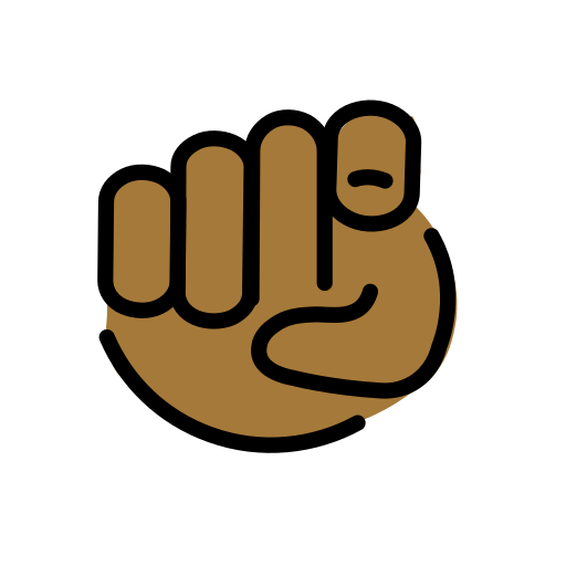 Dedo Indicador A Apontar Ao Visor: Pele Morena Escura para OpenMoji 16.0