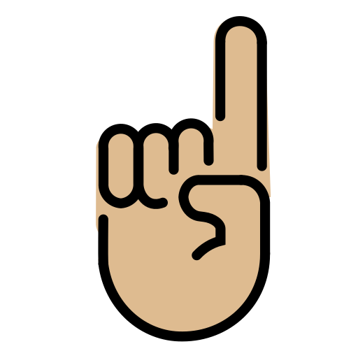 Вказівний палець вгору: світлий тон шкіри для OpenMoji 16.0