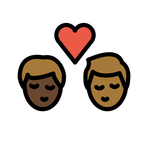 Beijo: Homem, Homem, Pele Escura, Pele Morena Escura para OpenMoji 16.0