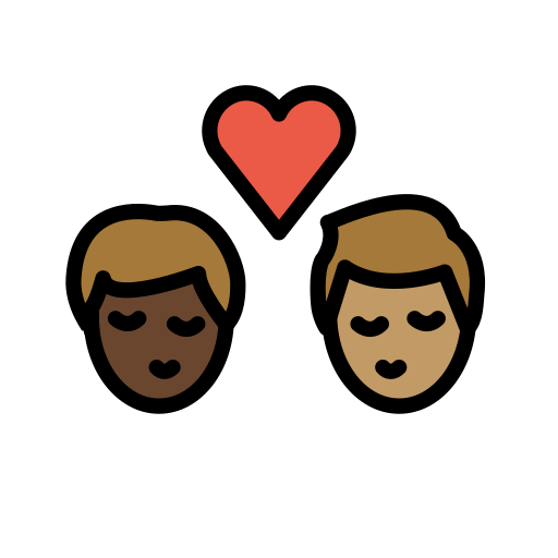 Beijo: Homem, Homem, Pele Escura, Pele Morena para OpenMoji 16.0