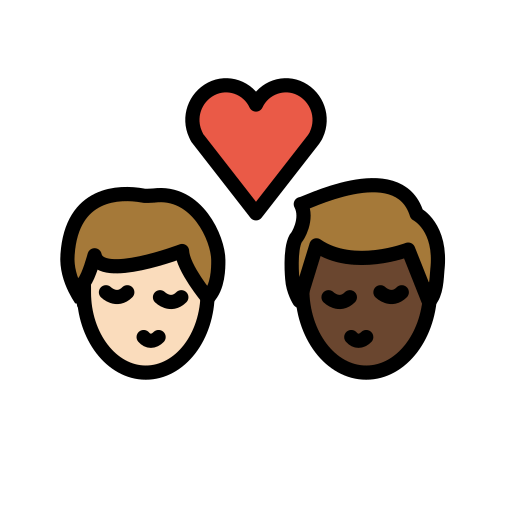 Beijo: Homem, Homem, Pele Clara, Pele Escura para OpenMoji 16.0