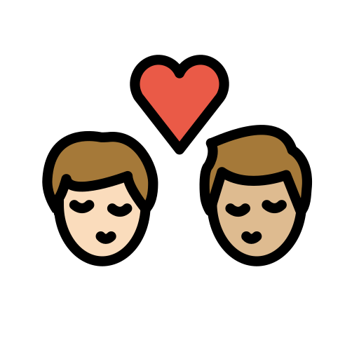 Beijo: Homem, Homem, Pele Clara, Pele Morena Clara para OpenMoji 16.0