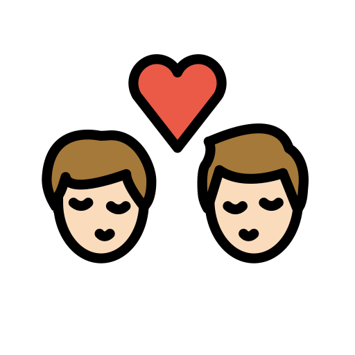 Beijo: Homem, Homem, Pele Clara para OpenMoji 16.0
