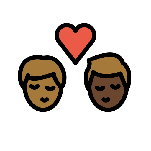 Beijo: Homem, Homem, Pele Morena Escura, Pele Escura para OpenMoji 16.0