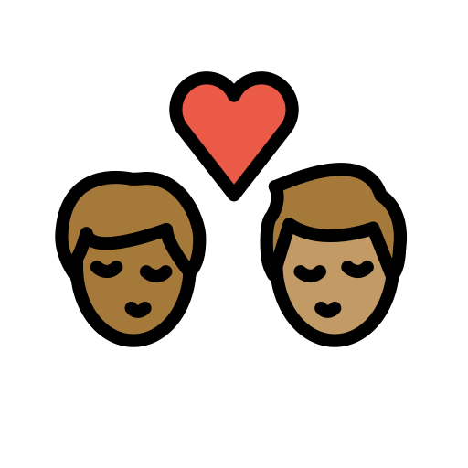 Beijo: Homem, Homem, Pele Morena Escura, Pele Morena para OpenMoji 16.0