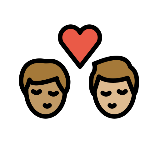 Beijo: Homem, Homem, Pele Morena, Pele Morena Clara para OpenMoji 16.0