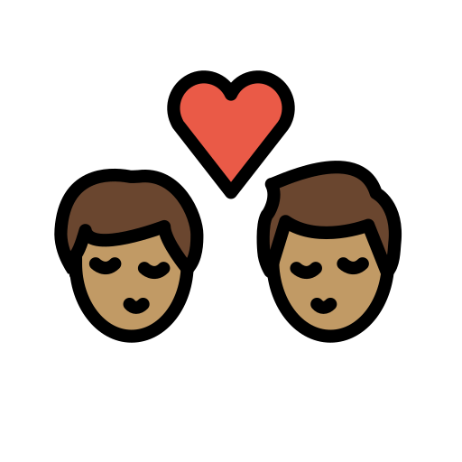 Beijo: Homem, Homem, Pele Morena para OpenMoji 16.0