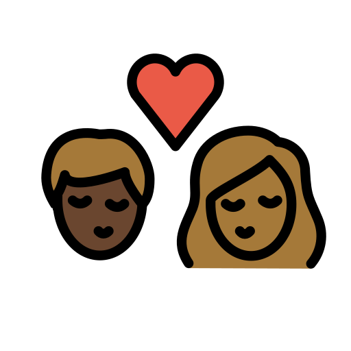 Beijo: Mulher, Homem, Pele Escura, Pele Morena Escura para OpenMoji 16.0
