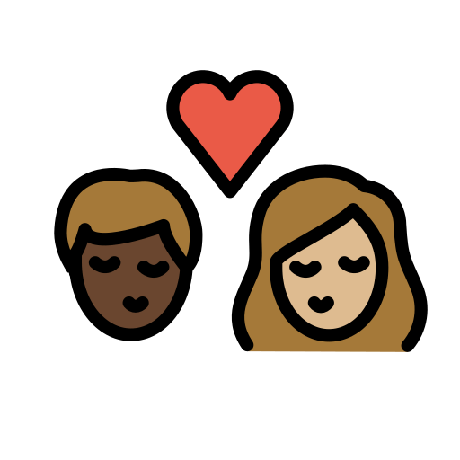 Beijo: Mulher, Homem, Pele Escura, Pele Morena Clara para OpenMoji 16.0