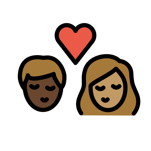 Beijo: Mulher, Homem, Pele Escura, Pele Morena para OpenMoji 16.0