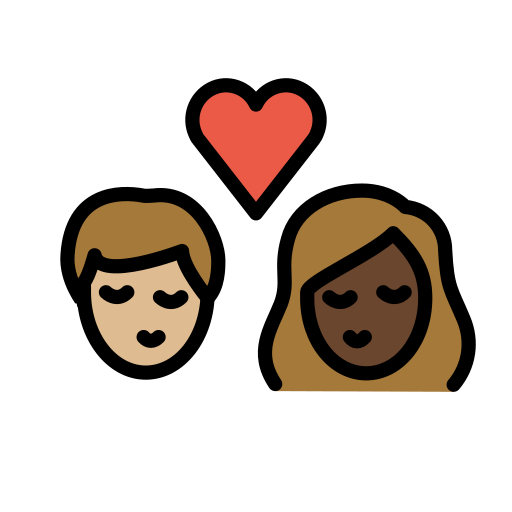 Beijo: Mulher, Homem, Pele Morena Clara, Pele Escura para OpenMoji 16.0
