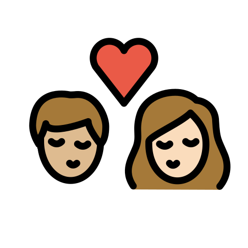 Beijo: Mulher, Homem, Pele Morena Clara, Pele Clara para OpenMoji 16.0