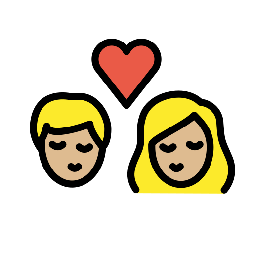 Beijo: Mulher, Homem, Pele Morena Clara para OpenMoji 16.0