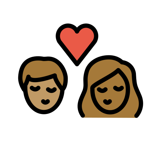 Beijo: Mulher, Homem, Pele Morena, Pele Morena Escura para OpenMoji 16.0