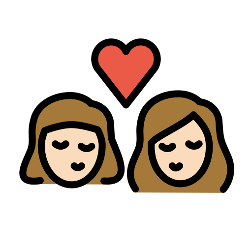 Beijo: Mulher, Mulher, Pele Clara para OpenMoji 16.0