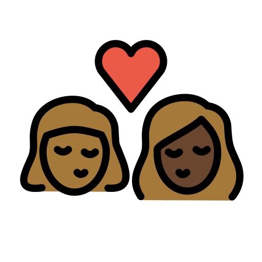 Beijo: Mulher, Mulher, Pele Morena Escura, Pele Escura para OpenMoji 16.0