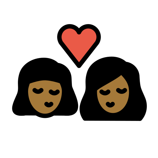 Beijo: Mulher, Mulher, Pele Morena Escura para OpenMoji 16.0
