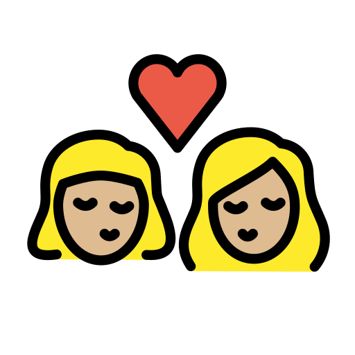 Beijo: Mulher, Mulher, Pele Morena Clara para OpenMoji 16.0