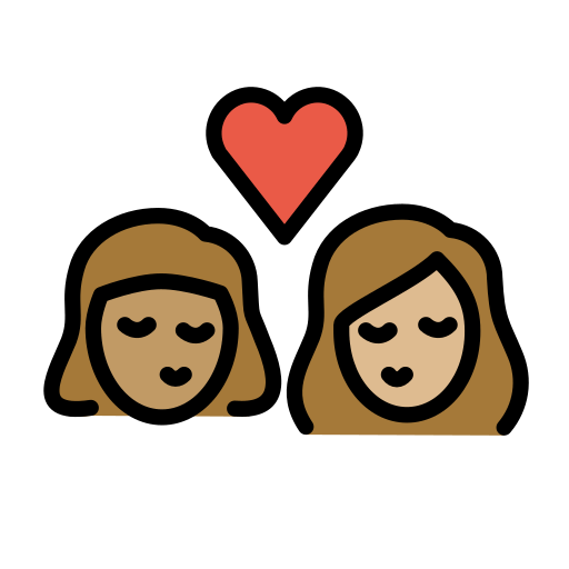 Beijo: Mulher, Mulher, Pele Morena, Pele Morena Clara para OpenMoji 16.0