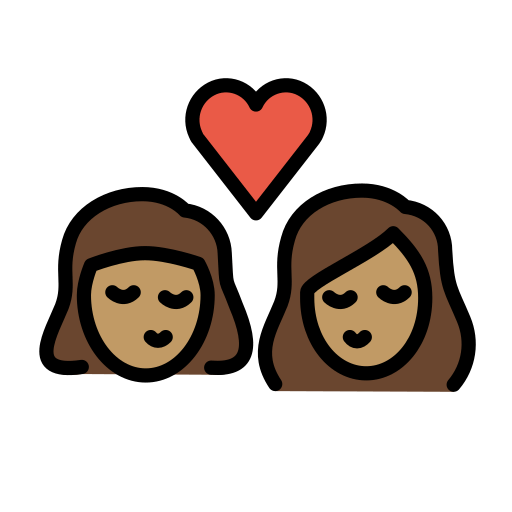 Beijo: Mulher, Mulher, Pele Morena para OpenMoji 16.0
