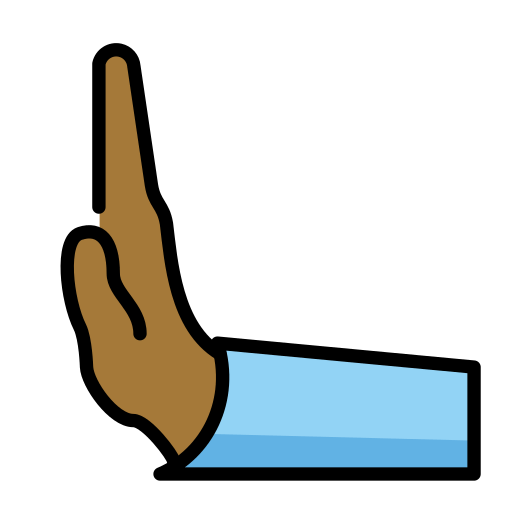 Mão empurrando para a esquerda: tom de pele médio-escuro para OpenMoji 16.0