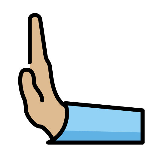 Mão empurrando para a esquerda: tom de pele médio-claro para OpenMoji 16.0
