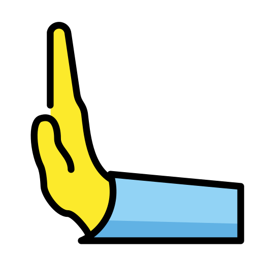 Leftwards Pushing Hand for OpenMoji 16.0