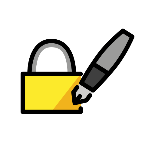 Закритий замок з пір'яною ручкою для OpenMoji 16.0