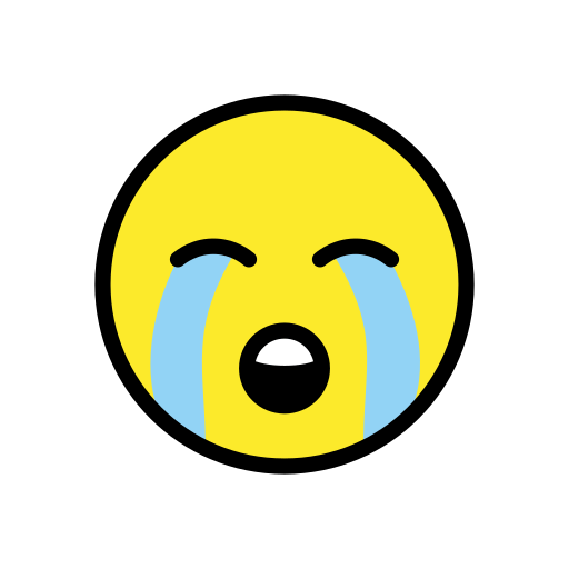 Rosto Chorando Aos Berros para OpenMoji 16.0