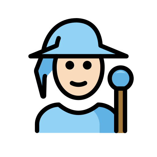 Маг: дуже світлий тон шкіри для OpenMoji 16.0