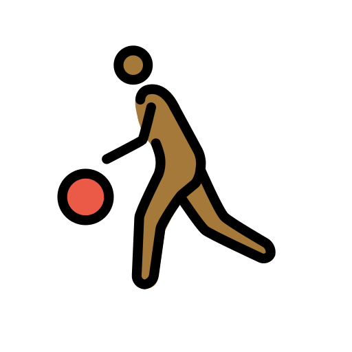 Homem Jogando Basquete: Pele Morena Escura para OpenMoji 16.0