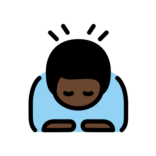 Lelaki menunduk: ton kulit gelap untuk OpenMoji 16.0