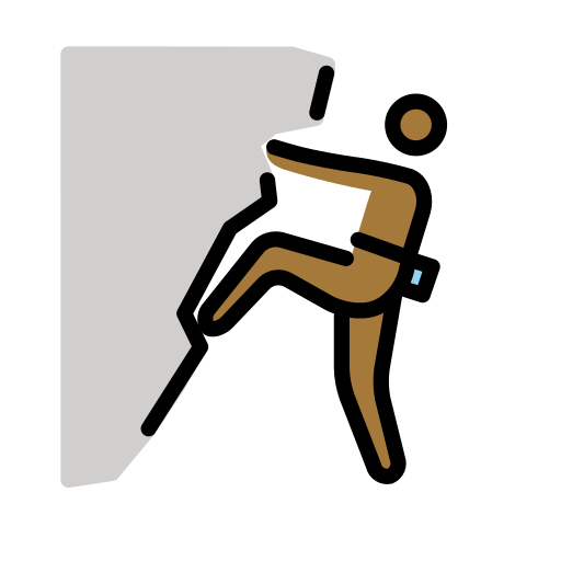 Homem Escalando: Pele Morena Escura para OpenMoji 16.0